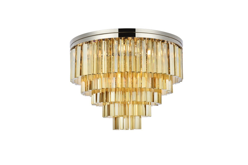 Elegant Lighting 1201F32PN-GT/RC 17 Light Flush Mount, Polished Nickel