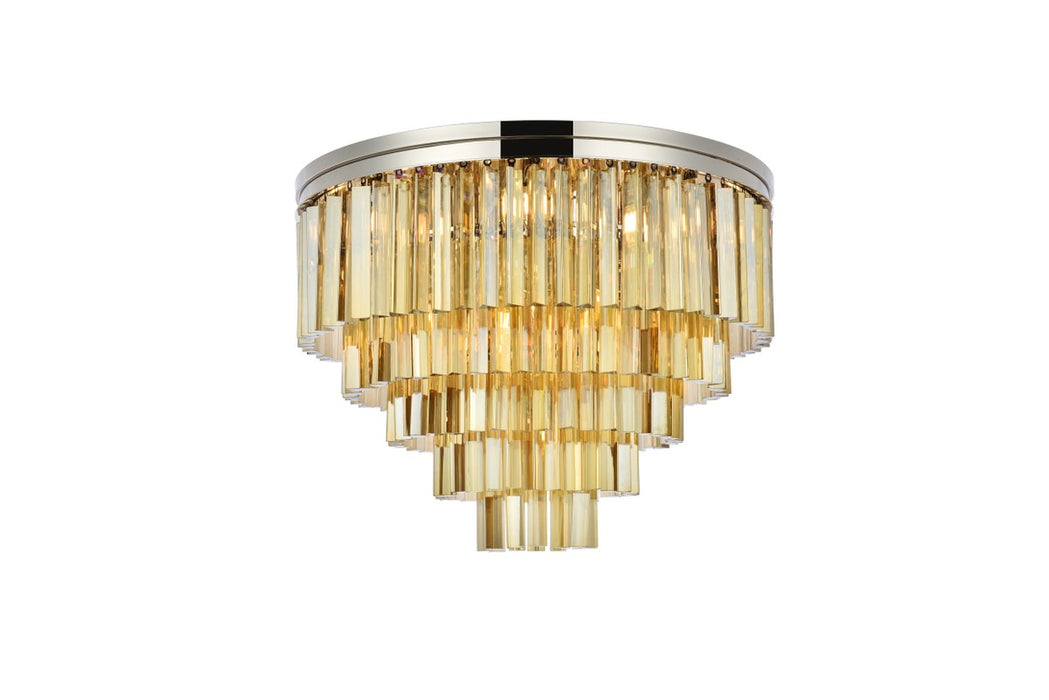 Elegant Lighting 1201F32PN-GT/RC 17 Light Flush Mount, Polished Nickel