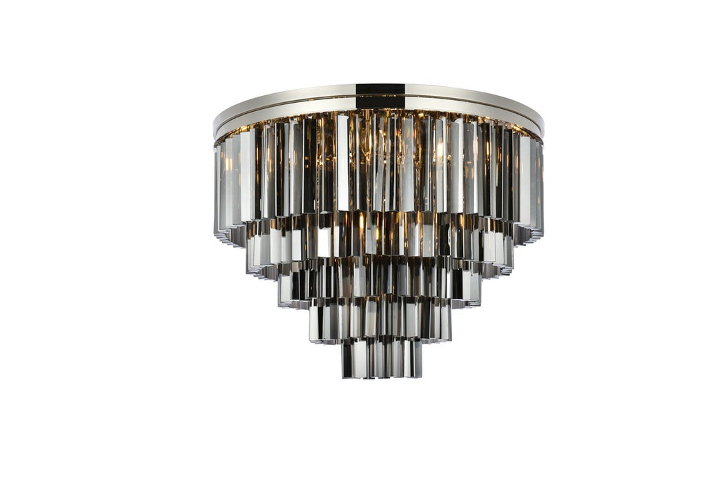 Elegant Lighting 1201F32PN-SS/RC 17 Light Flush Mount, Polished Nickel