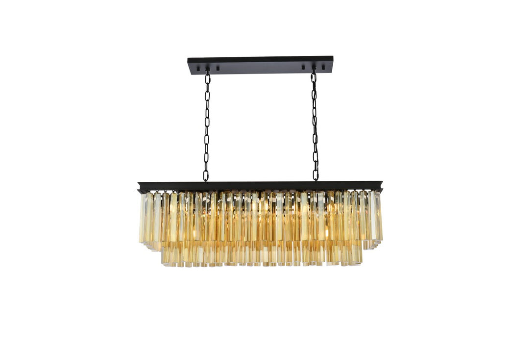 Elegant Lighting 1202D40MB-GT/RC 12 Light Chandelier, Matte Black