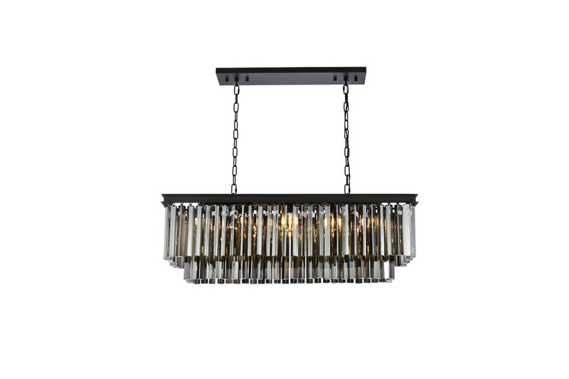 Elegant Lighting 1202D40MB-SS/RC 12 Light Chandelier, Matte Black