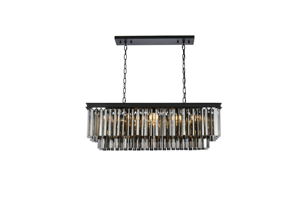Elegant Lighting 1202D40MB-SS/RC 12 Light Chandelier, Matte Black