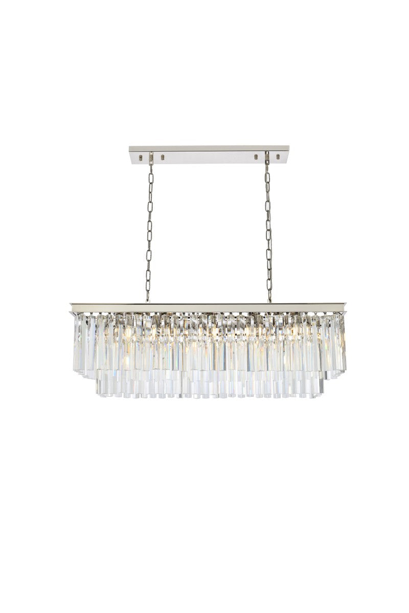 Elegant Lighting 1202D40PN/RC 12 Light Chandelier, Polished Nickel