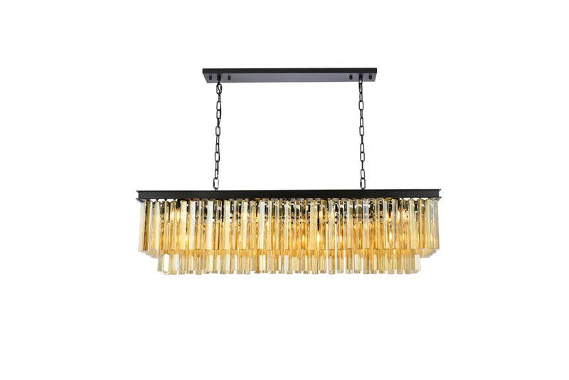 Elegant Lighting 1202D50MB-GT/RC 12 Light Chandelier, Matte Black