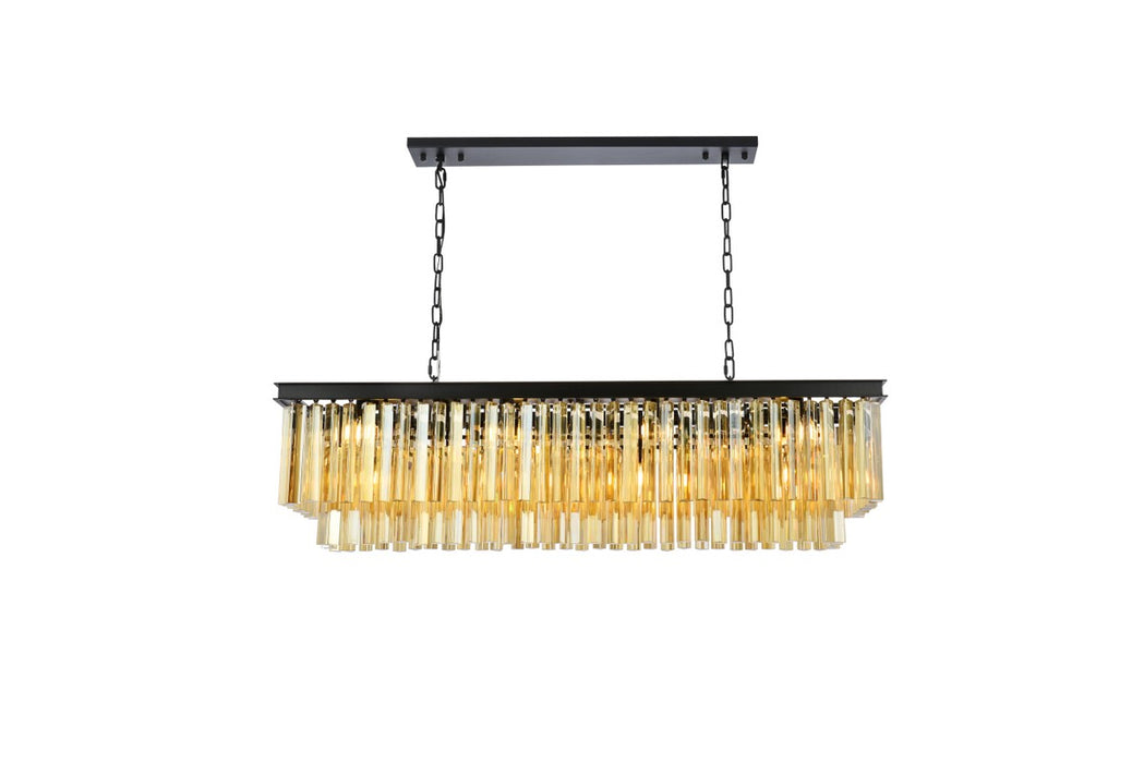 Elegant Lighting 1202D50MB-GT/RC 12 Light Chandelier, Matte Black