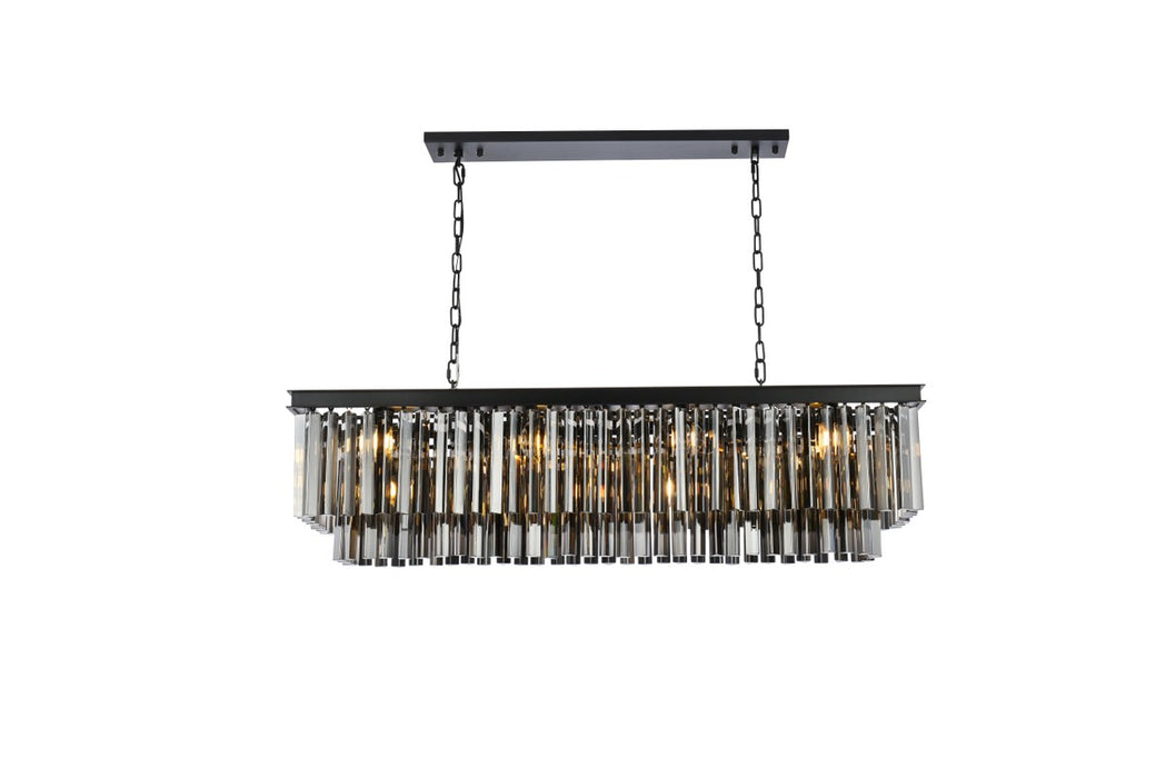 Elegant Lighting 1202D50MB-SS/RC 12 Light Chandelier, Matte Black