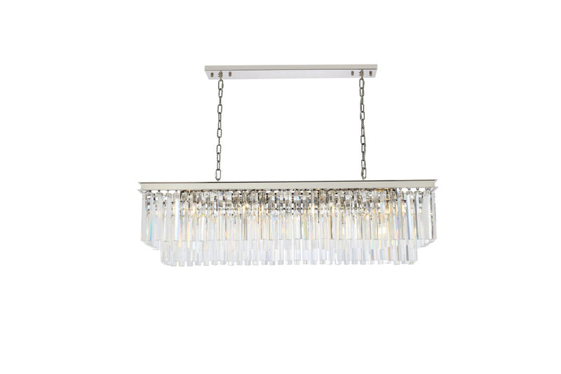 Elegant Lighting 1202D50PN/RC 12 Light Chandelier, Polished Nickel