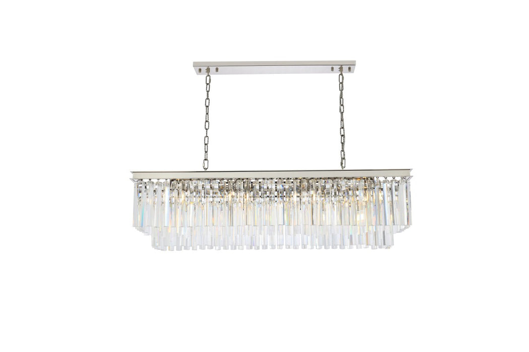 Elegant Lighting 1202D50PN/RC 12 Light Chandelier, Polished Nickel