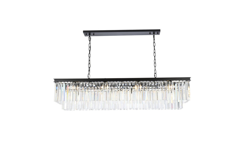 Elegant Lighting 1202D60MB/RC 12 Light Chandelier, Matte Black