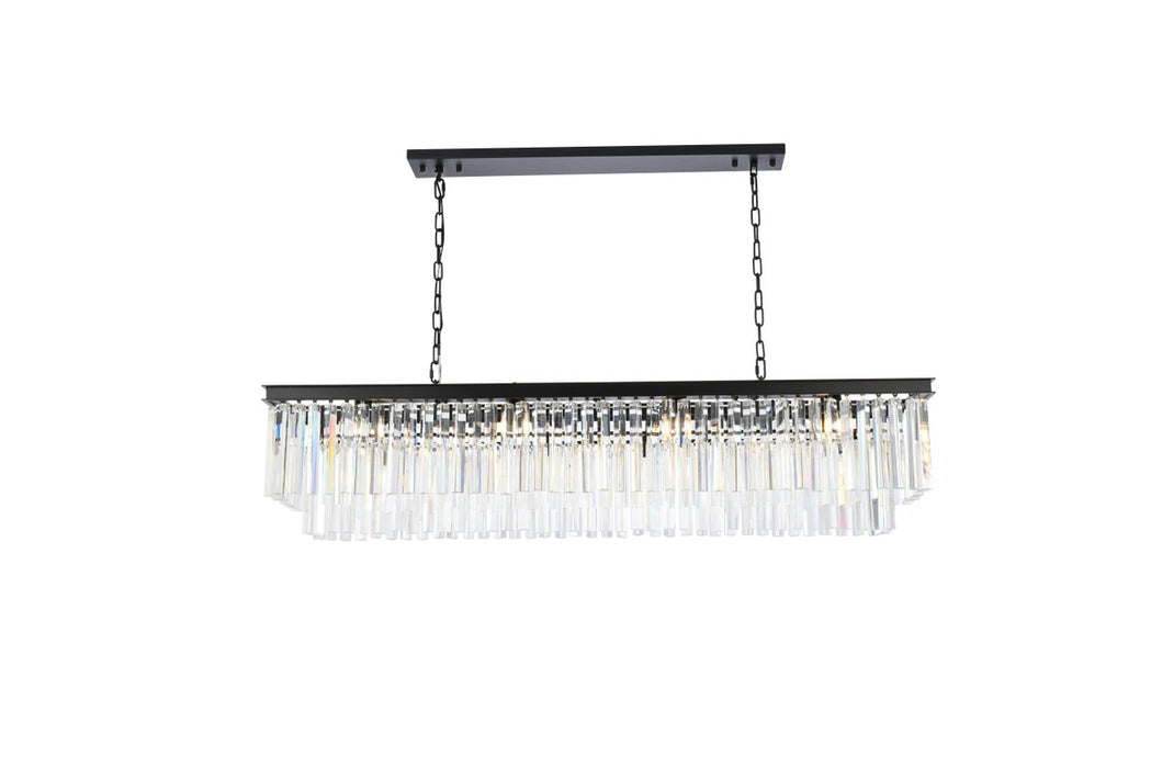 Elegant Lighting 1202D60MB/RC 12 Light Chandelier, Matte Black