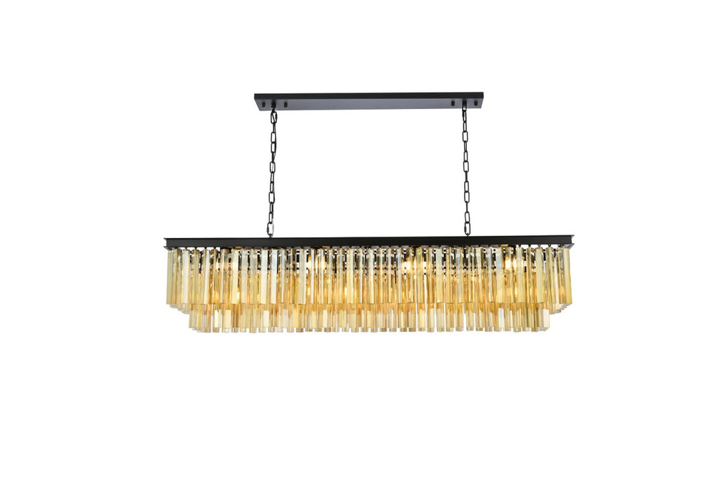 Elegant Lighting 1202D60MB-GT/RC 12 Light Chandelier, Matte Black