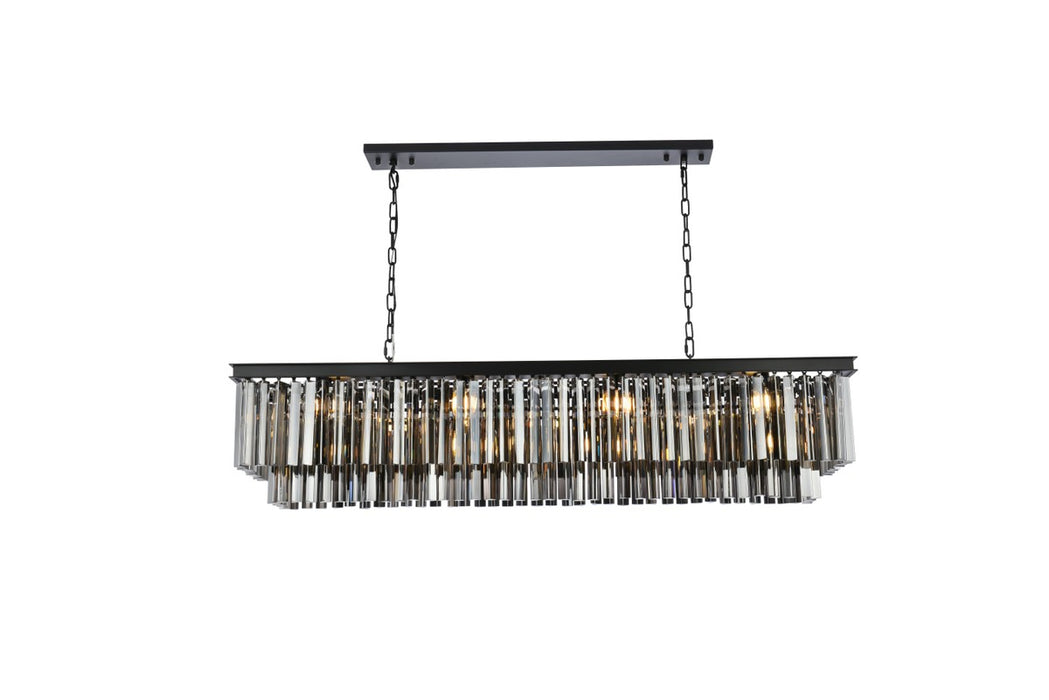 Elegant Lighting 1202D60MB-SS/RC 12 Light Chandelier, Matte Black