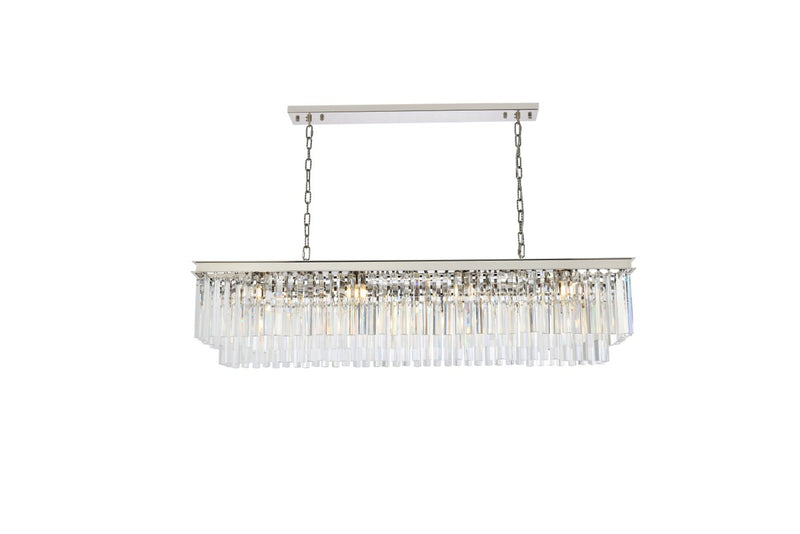 Elegant Lighting 1202D60PN/RC 12 Light Chandelier, Polished Nickel