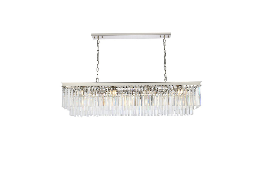 Elegant Lighting 1202D60PN/RC 12 Light Chandelier, Polished Nickel