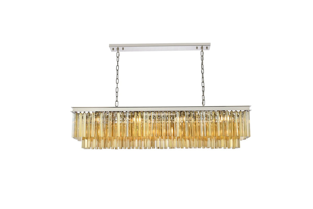 Elegant Lighting 1202D60PN-GT/RC 12 Light Chandelier, Polished Nickel