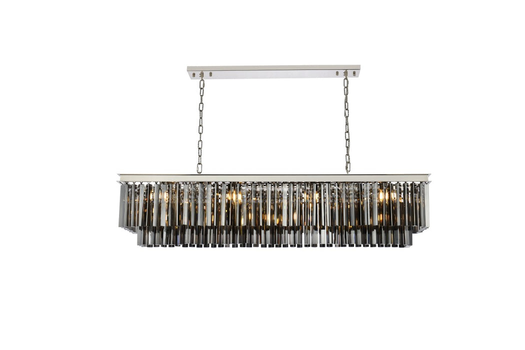 Elegant Lighting 1202D60PN-SS/RC 12 Light Chandelier, Polished Nickel