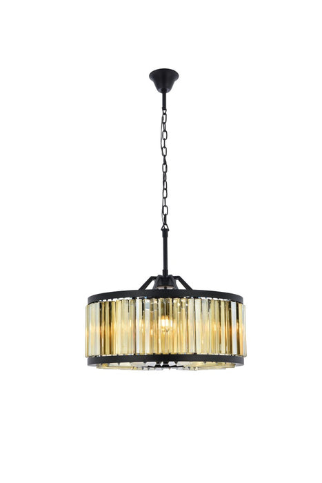 Elegant Lighting 1203D28MB-GT/RC Eight Light Chandelier, Matte Black