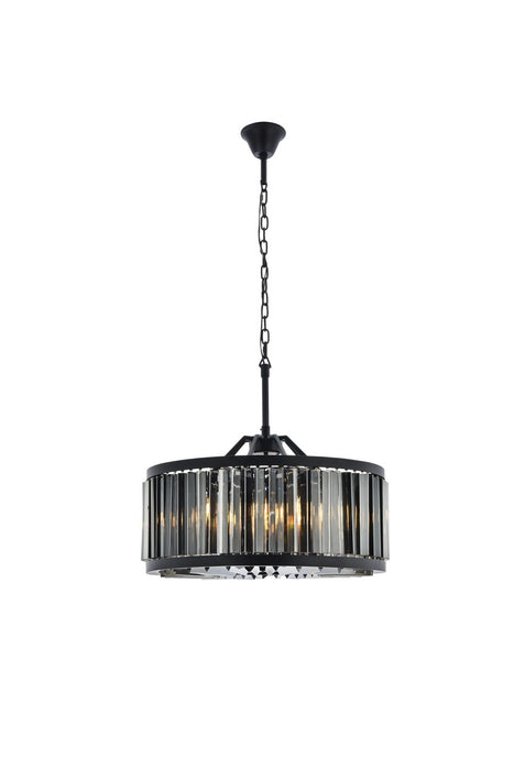 Elegant Lighting 1203D28MB-SS/RC Eight Light Chandelier, Matte Black