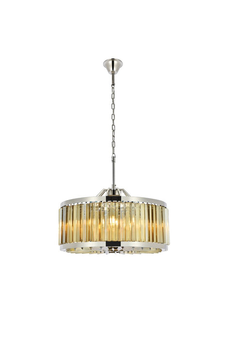 Elegant Lighting 1203D28PN-GT/RC Eight Light Chandelier, Polished Nickel