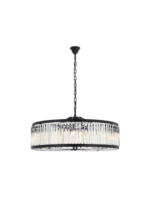 Elegant Lighting 1203G43MB/RC Ten Light Chandelier, Matte Black