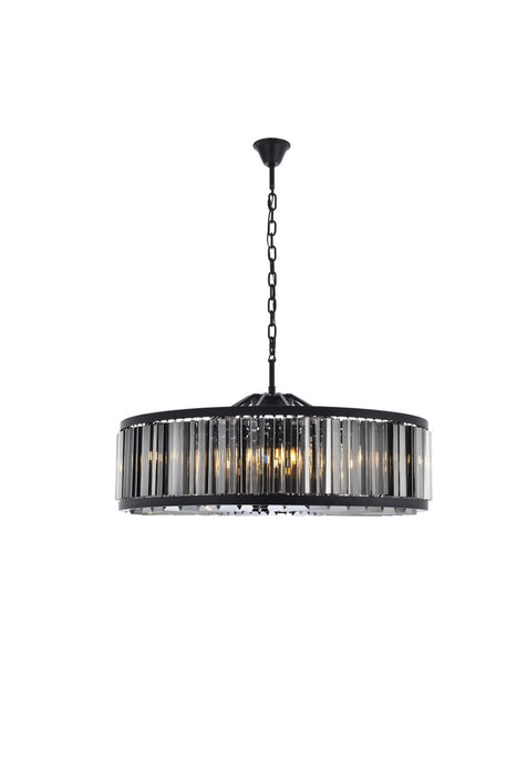 Elegant Lighting 1203G43MB-SS/RC Ten Light Chandelier, Matte Black