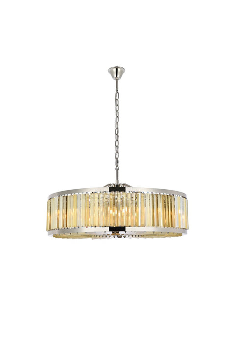 Elegant Lighting 1203G43PN-GT/RC Ten Light Chandelier, Polished Nickel