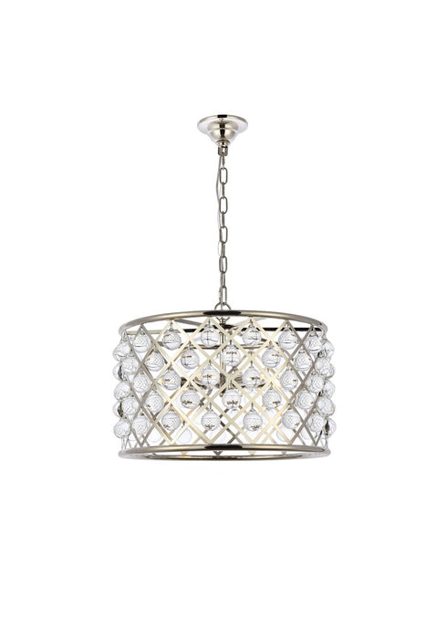 Elegant Lighting 1204D20PN/RC Six Light Pendant, Polished Nickel