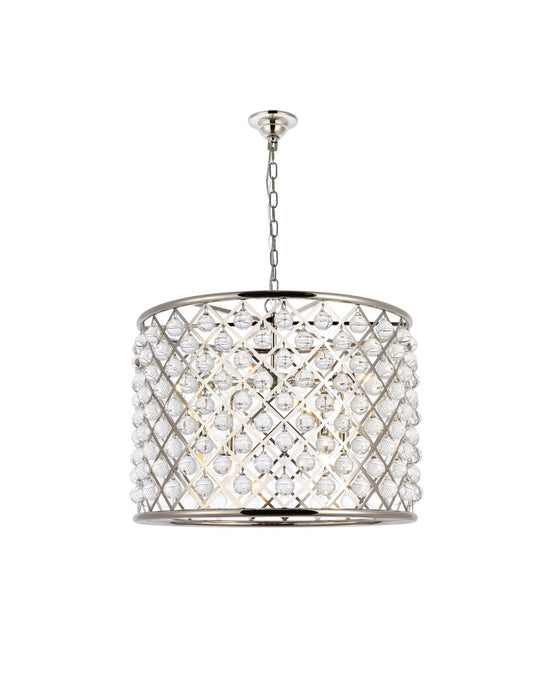 Elegant Lighting 1204D27PN/RC Eight Light Chandelier, Polished Nickel