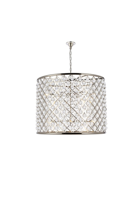 Elegant Lighting 1204D35PN/RC 12 Light Chandelier, Polished Nickel
