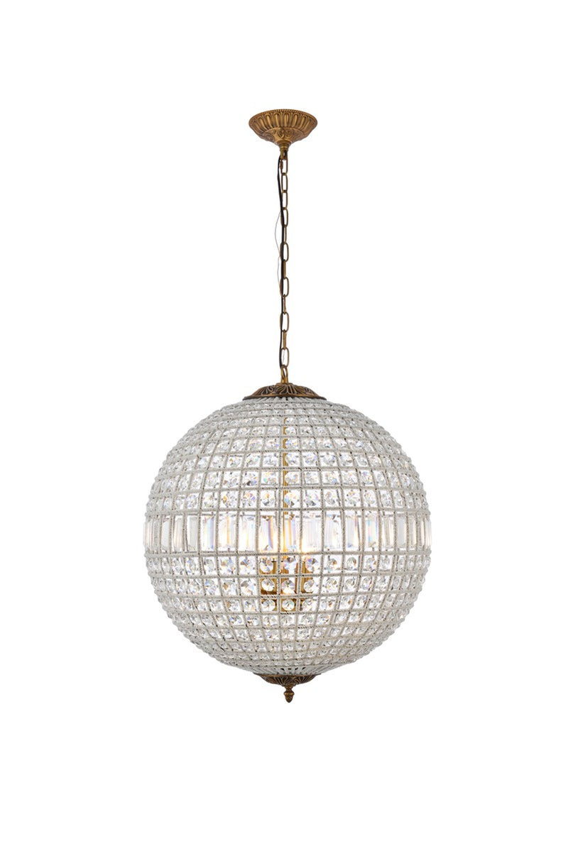 Elegant Lighting 1205D24FG/RC Five Light Chandelier, French Gold