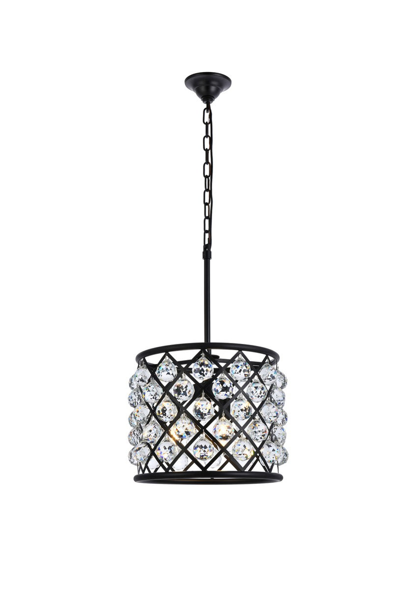 Elegant Lighting 1206D14MB/RC Four Light Pendant, Matte Black