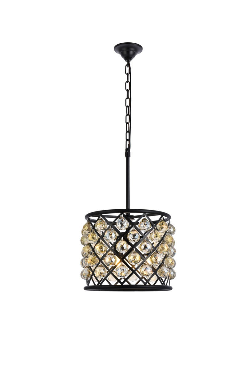 Elegant Lighting 1206D14MB-GT/RC Four Light Pendant, Matte Black