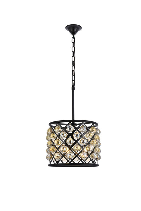 Elegant Lighting 1206D14MB-GT/RC Four Light Pendant, Matte Black