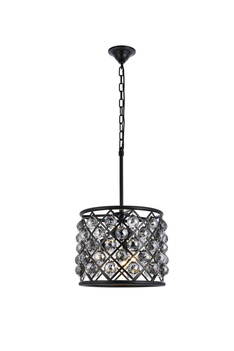 Elegant Lighting 1206D14MB-SS/RC Four Light Pendant, Matte Black