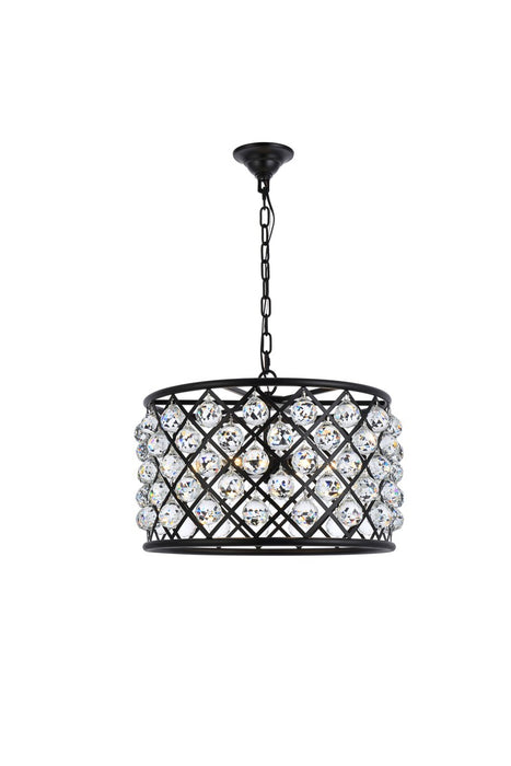 Elegant Lighting 1206D20MB/RC Six Light Pendant, Matte Black
