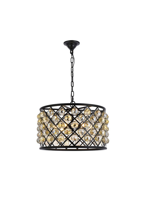 Elegant Lighting 1206D20MB-GT/RC Six Light Pendant, Matte Black