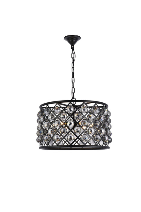 Elegant Lighting 1206D20MB-SS/RC Six Light Pendant, Matte Black