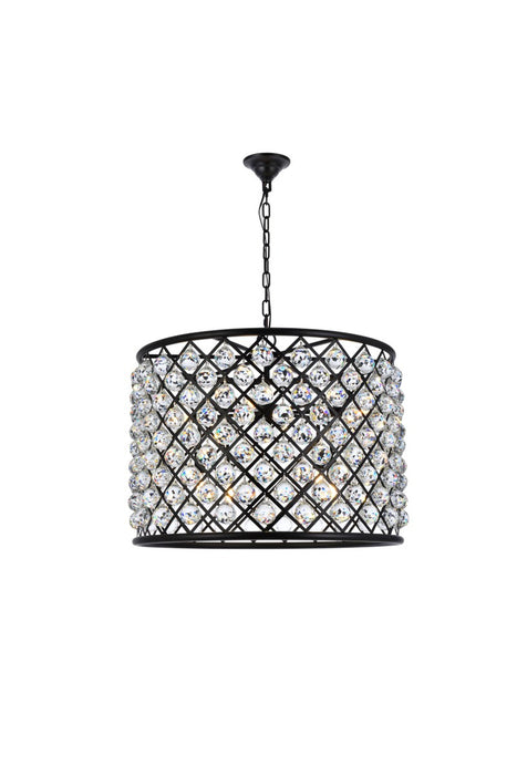 Elegant Lighting 1206D27MB/RC Eight Light Chandelier, Matte Black