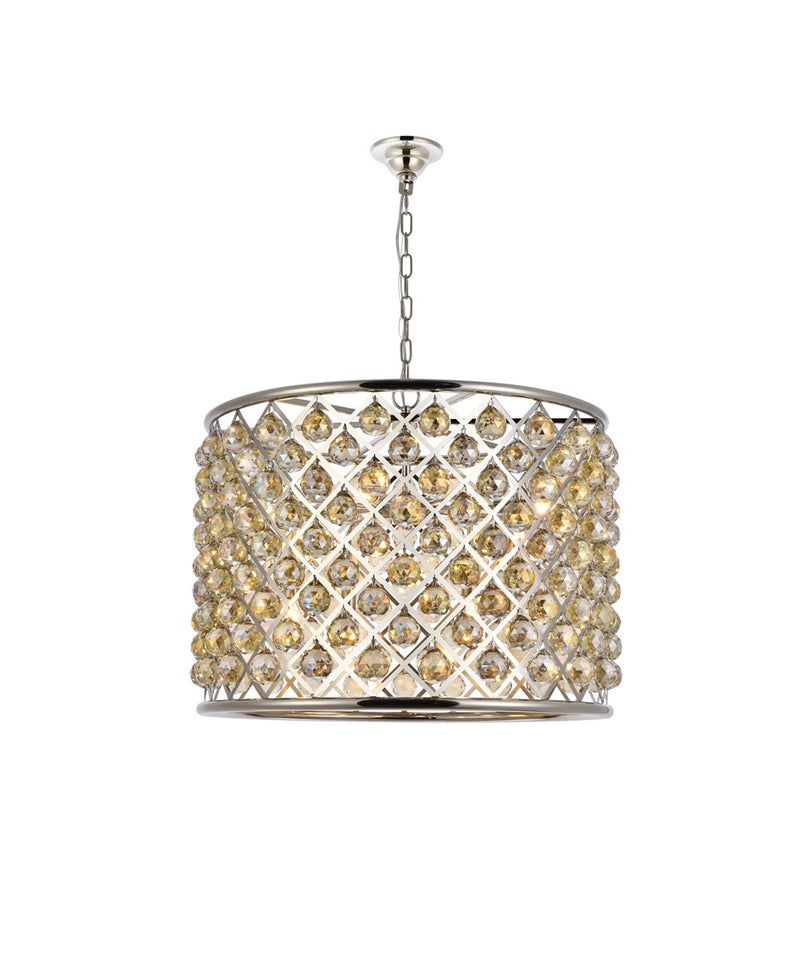Elegant Lighting 1206D27PN-GT/RC Eight Light Chandelier, Polished Nickel