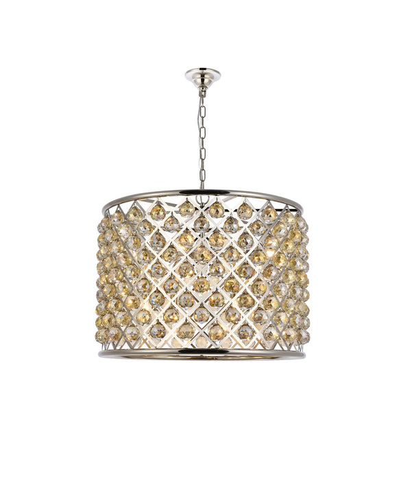 Elegant Lighting 1206D27PN-GT/RC Eight Light Chandelier, Polished Nickel