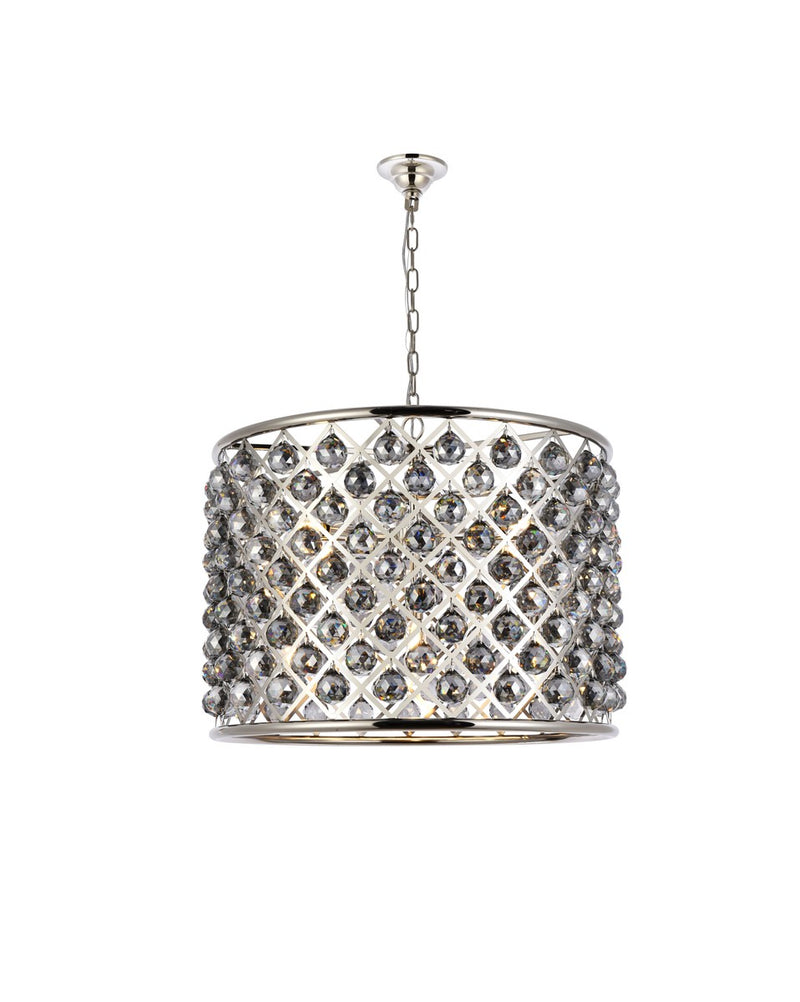 Elegant Lighting 1206D27PN-SS/RC Eight Light Chandelier, Polished Nickel
