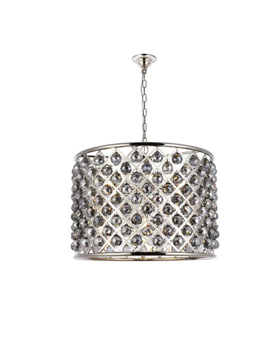 Elegant Lighting 1206D27PN-SS/RC Eight Light Chandelier, Polished Nickel