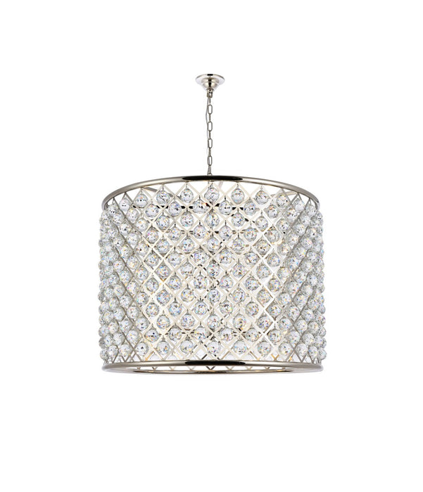 Elegant Lighting 1206D35PN/RC 12 Light Chandelier, Polished Nickel