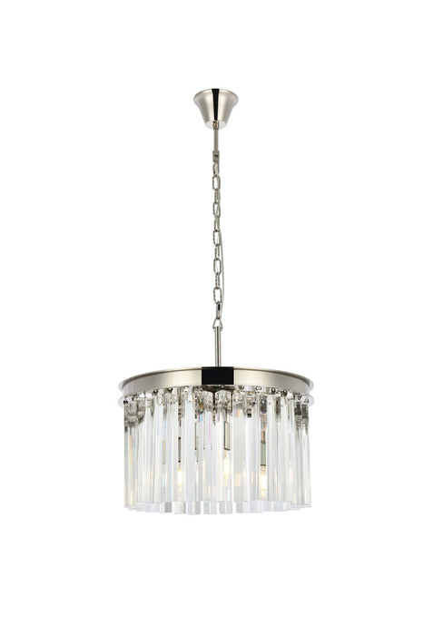 Elegant Lighting 1208D16PN/RC Three Light Pendant, Polished Nickel