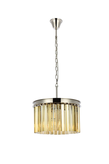 Elegant Lighting 1208D16PN-GT/RC Three Light Pendant, Polished Nickel