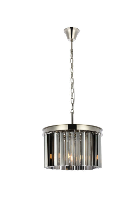 Elegant Lighting 1208D16PN-SS/RC Three Light Pendant, Polished Nickel