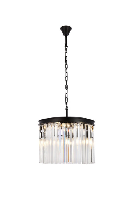 Elegant Lighting 1208D20MB/RC Six Light Pendant, Matte Black