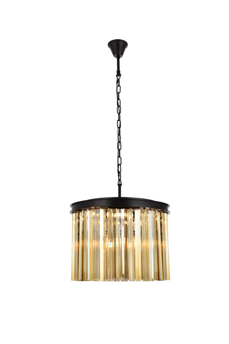 Elegant Lighting 1208D20MB-GT/RC Six Light Pendant, Matte Black