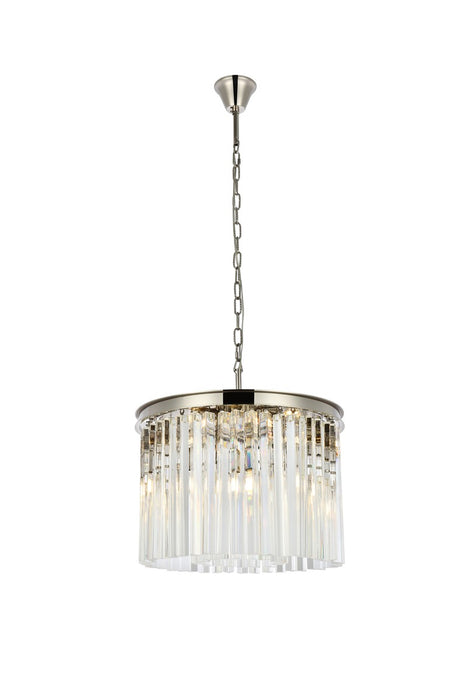 Elegant Lighting 1208D20PN/RC Six Light Pendant, Polished Nickel