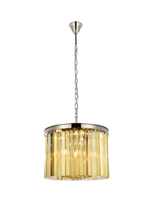 Elegant Lighting 1208D20PN-GT/RC Six Light Pendant, Polished Nickel